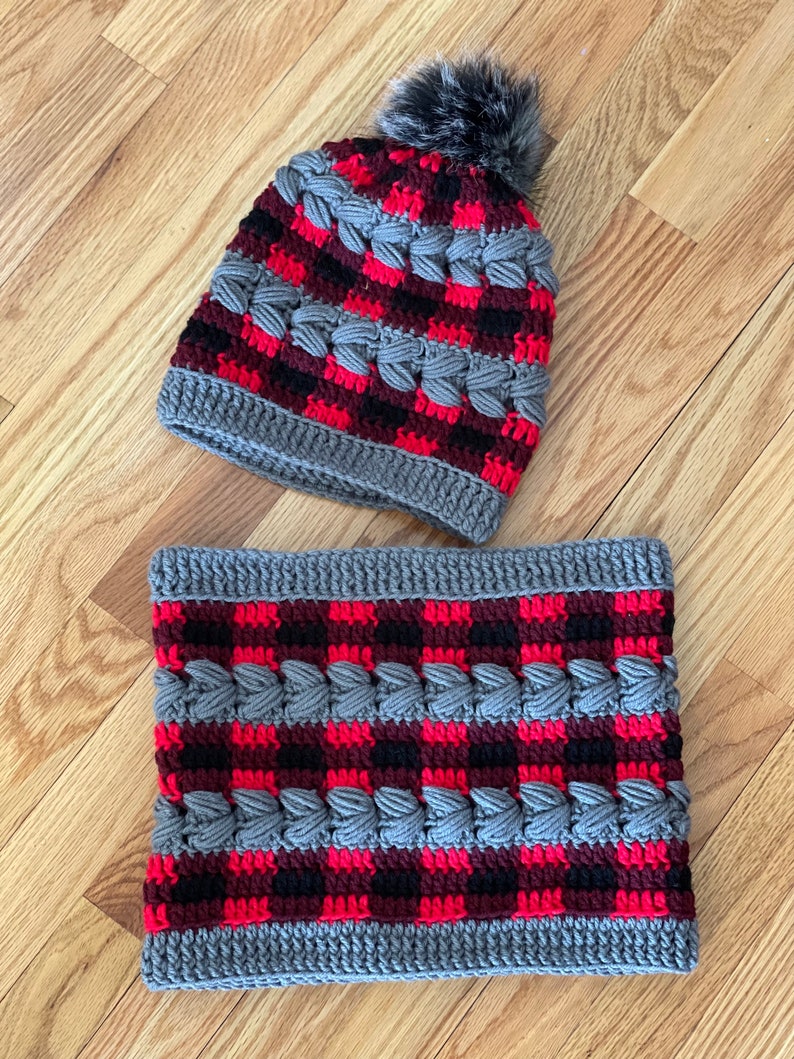 Buffalo Plaid and Plaits HAT Crochet PatternPDF image 5