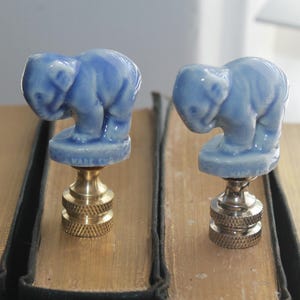 Vintage Wade Porcelain Circus Elephant Lamp Finial – Choice of Brass or Nickel Swivel Base, Unique Decorative Accent | Elephant gift