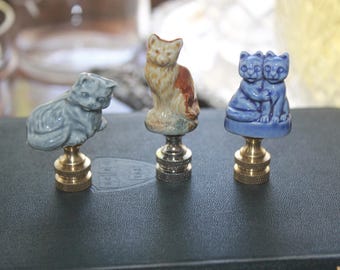 Wade England Cat Lamp Finial, Choose Your Cat, Vintage Porcelain Cat, Kitten Lamp Finial, Cat Lover Gift, Cottagecore Decor
