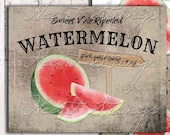 Sweet Vine Ripened Watermelon Printable, 8x10 Summer Sign, PNG, Transfer Design, Sublimation, Primitive Print, Instant Download 1167