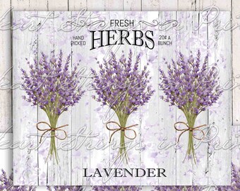 Fresh Herbs Lavender Digital Print, Farmhouse Wall Art, Primitive, Digital Download #1553