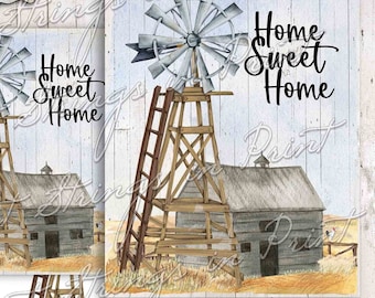 Home Sweet Home On The Prairie Print, Farmhouse Wall Art, Printable, 8x10, Inspirational, Primitive, Digital Download 1744