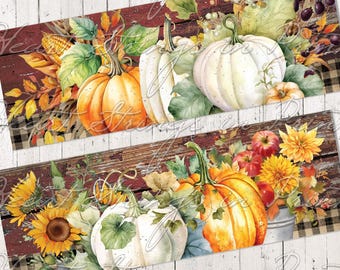 Autumn Favorites Art Designs, Labels, Block Art, Shelf Sitter, Pumpkins, Collage, Digital Download 2135