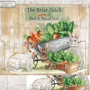 Impresión digital de Briar Patch Bed & Breakfast, PNG, arte mural de primavera, imprimible, primitivo, 8x10, descarga digital n.° 1137