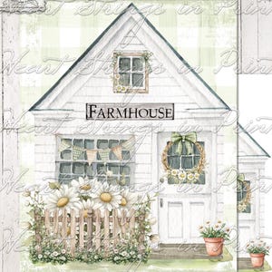 Daisy Patch Bauernhaus Digitaldruck, Frühling Wandkunst, bedruckbar, primitiv, 8 x 10, digitaler Download #1495