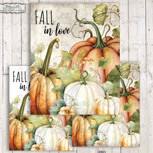 Fall In Love, Digital Print, 8x10 Autumn Sign, PNG, Sublimation, Wall Art, Primitive, Instant Download #2147