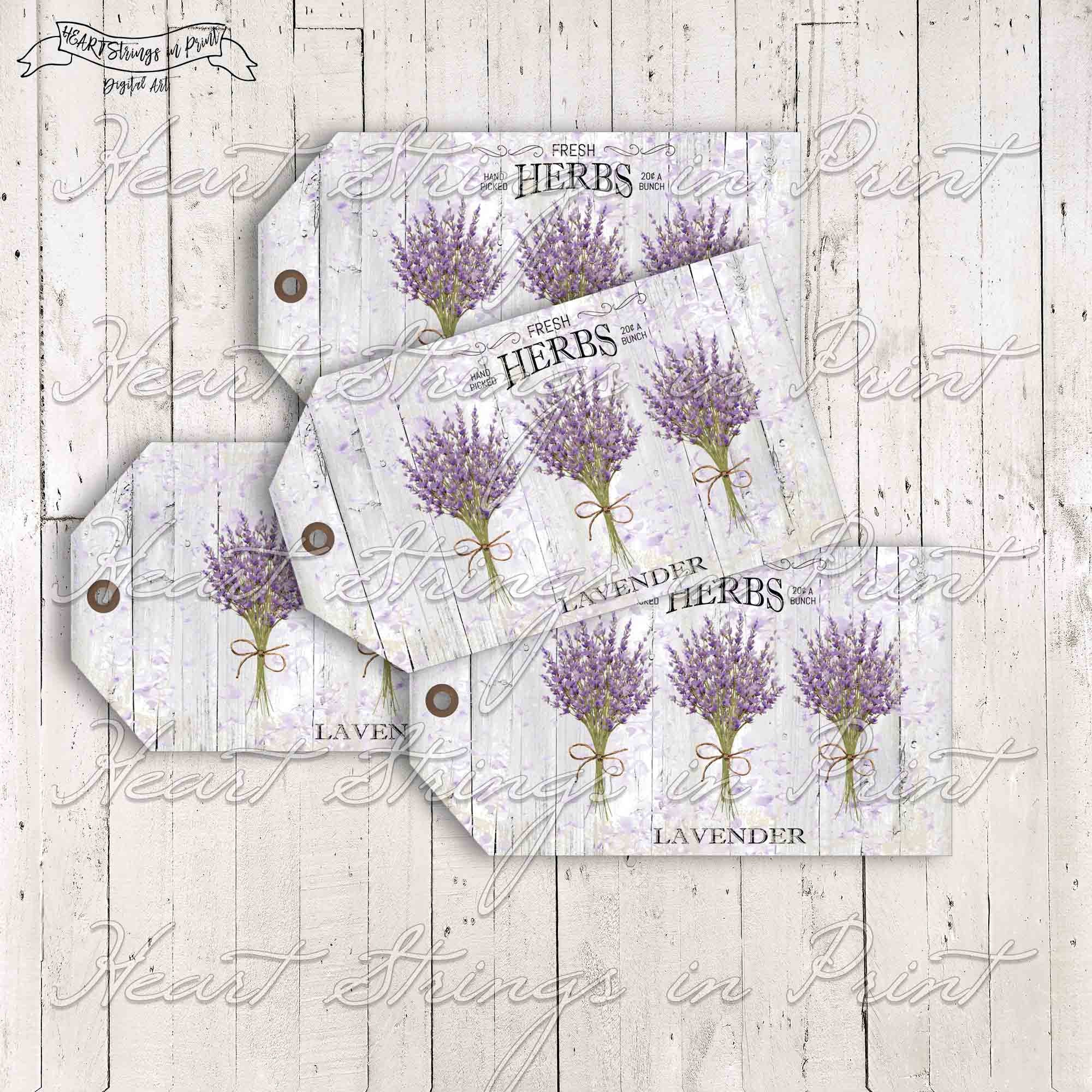 Fresh Herbs-Lavender Printable Tags Spring Primitive Gift | Etsy