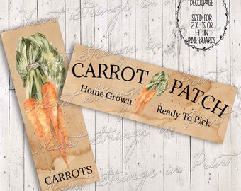 Springtime Carrot Patch Art Block Design, Primitive Collage, Shelf Sitter, Digital Download 2014