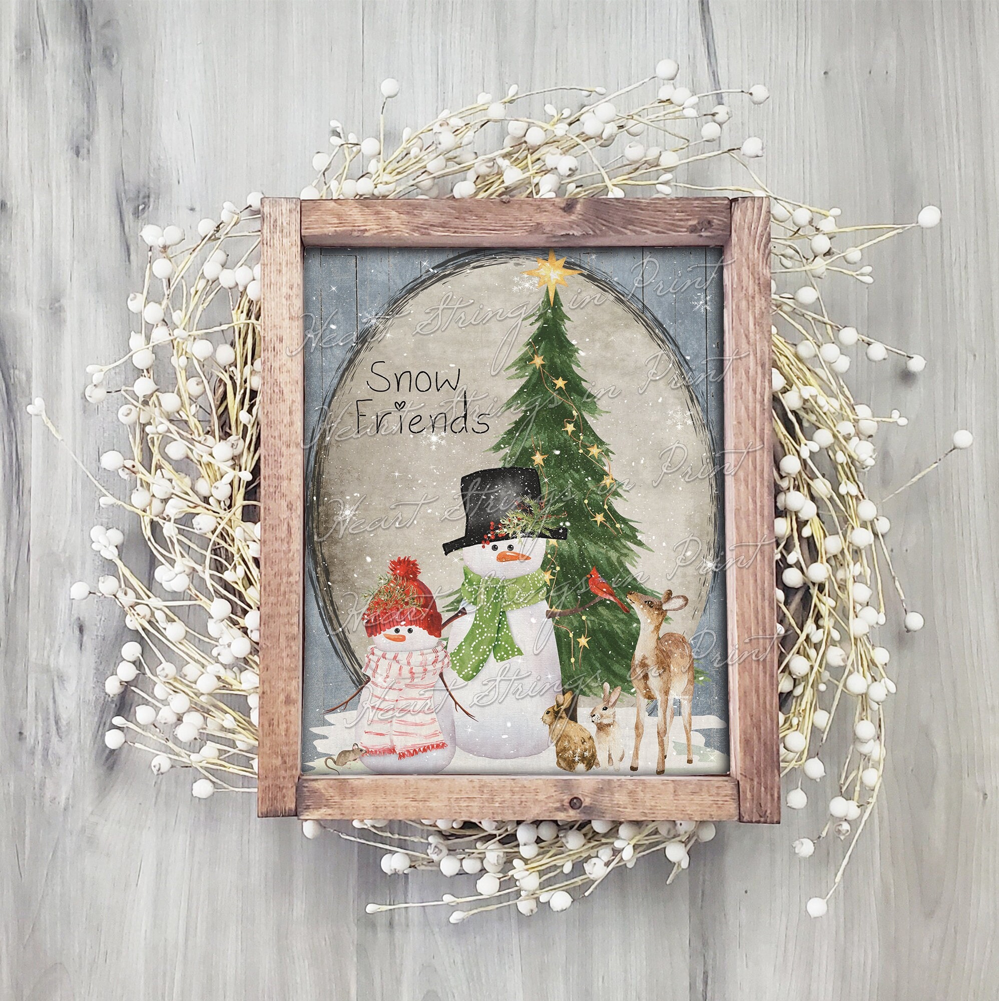 Snow Friends Digital Print Winter 8x10 Sign Printable Wall - Etsy