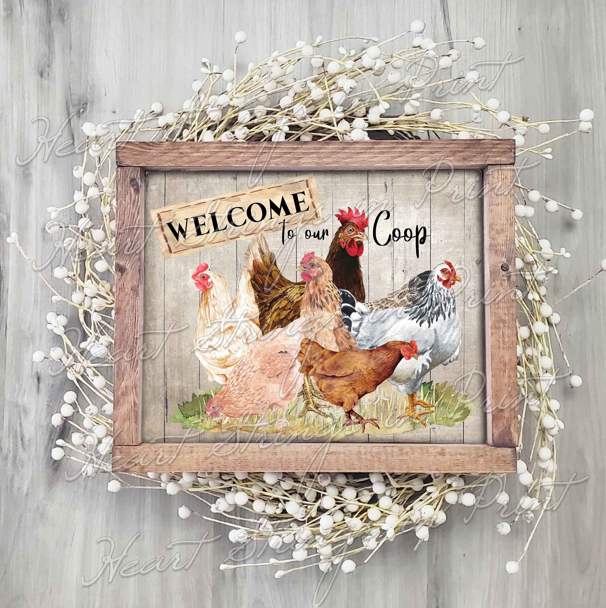 Farm Chicken Targa in metallo per garage rustico uomo grotta bar decorazione da parete cartello in metallo 20,3 x 30,5 cm