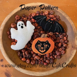 Halloween Punch Needle Paper Pattern Bowl Fillers/Oil Can Toppers