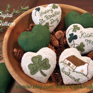 St. Patrick's Day Punch Needle Bowl Fillers Dekoration Digitales Muster