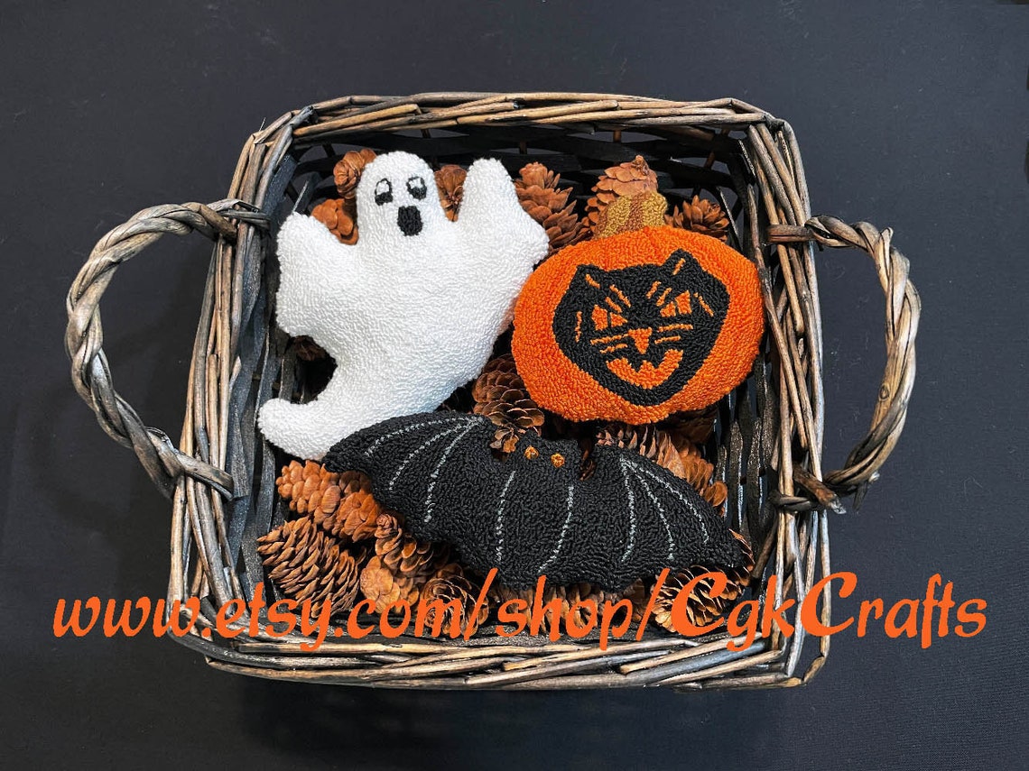 Halloween Punch Needle Digital Pattern Bowl Fillers/oil Can Toppers - Etsy