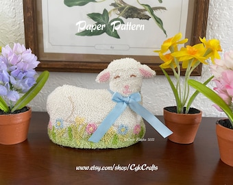 Easter Lamb Cake Spring Lamb Punch Needle Paper Pattern