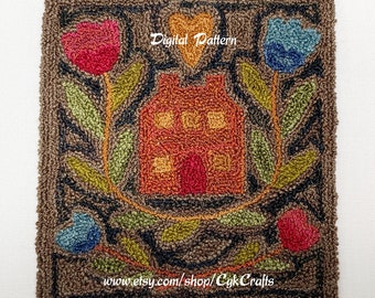 House in the Garden Punch Needle E-Pattern PDF