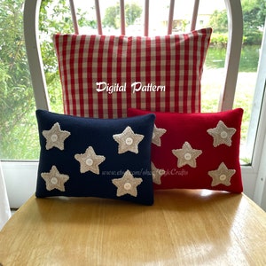 Patriotic Stars Punch Needle On Wool Digital E-Pattern PDF