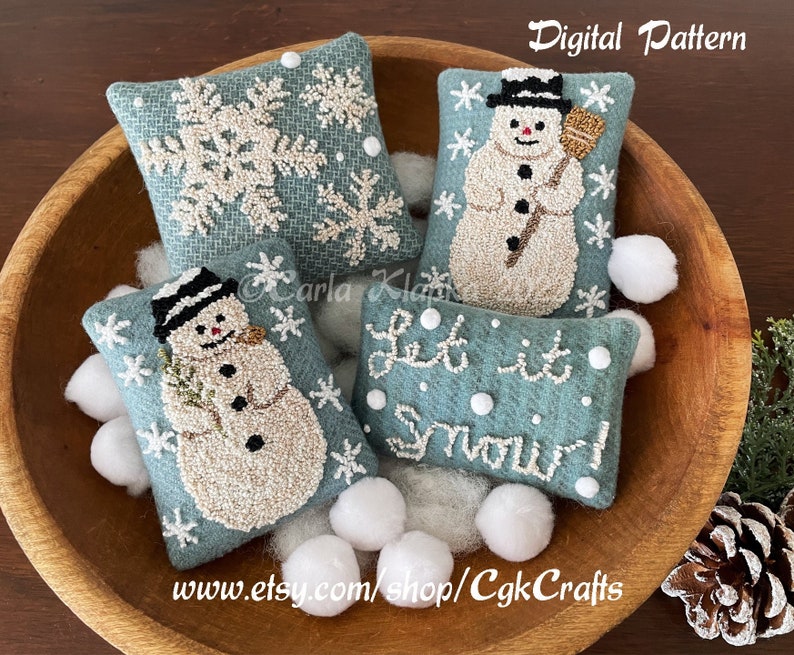 Winter Wonderland Punch Needle on Wool Epattern PDF Etsy