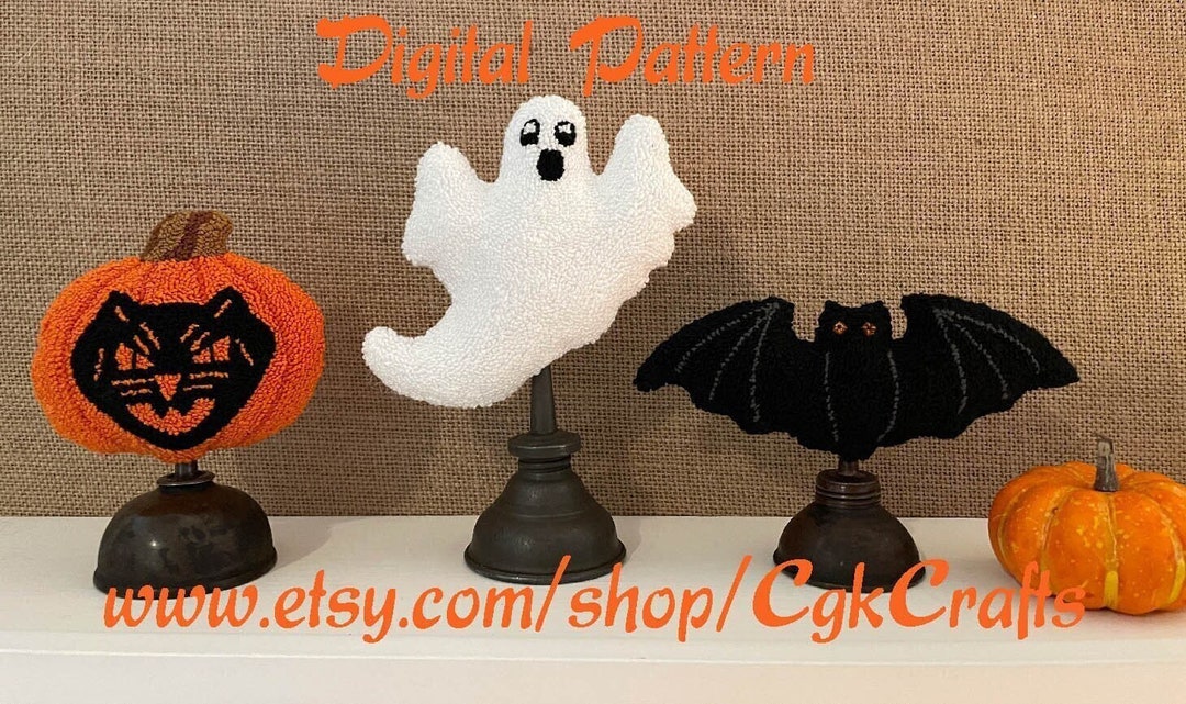Halloween Punch Needle Digital Pattern Bowl Fillers/oil Can Toppers - Etsy