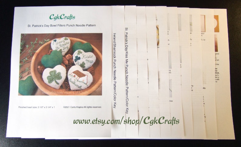St Patrick/'s Day Punch Needle Bowl Fillers Decoration Digital Pattern