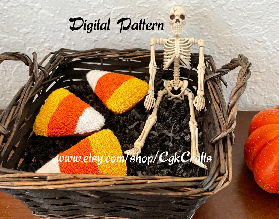 Halloween Candy Corn Punch Needle Bowl Fillers Digital PDF Pattern - Etsy