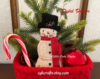 Snowman Christmas Winter Punch Needle Digital PDF Pattern