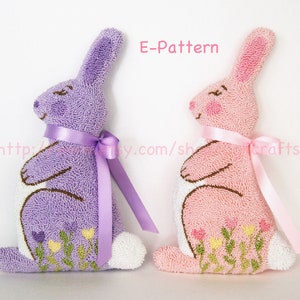 Osterhase Pastell PDF Punch Needle Anleitung - Sofort Download