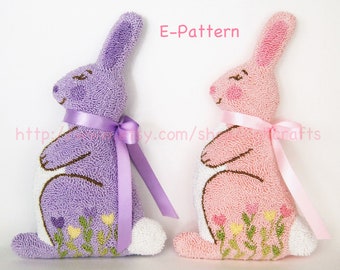 Easter Bunny Pastel PDF Punch Needle Pattern  - Instant Download