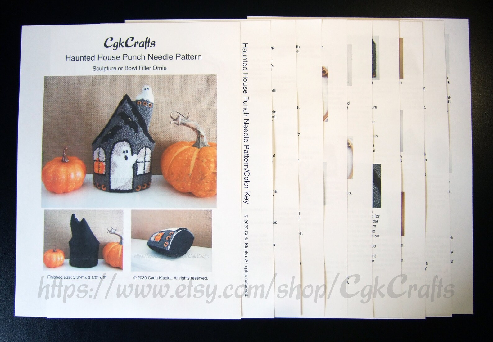 Haunted House Halloween Punch Needle Digital E Pattern Etsy
