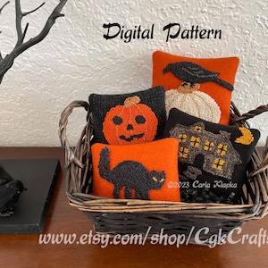 Halloween Punch Needle On Wool Bowl Fillers PDF EPattern