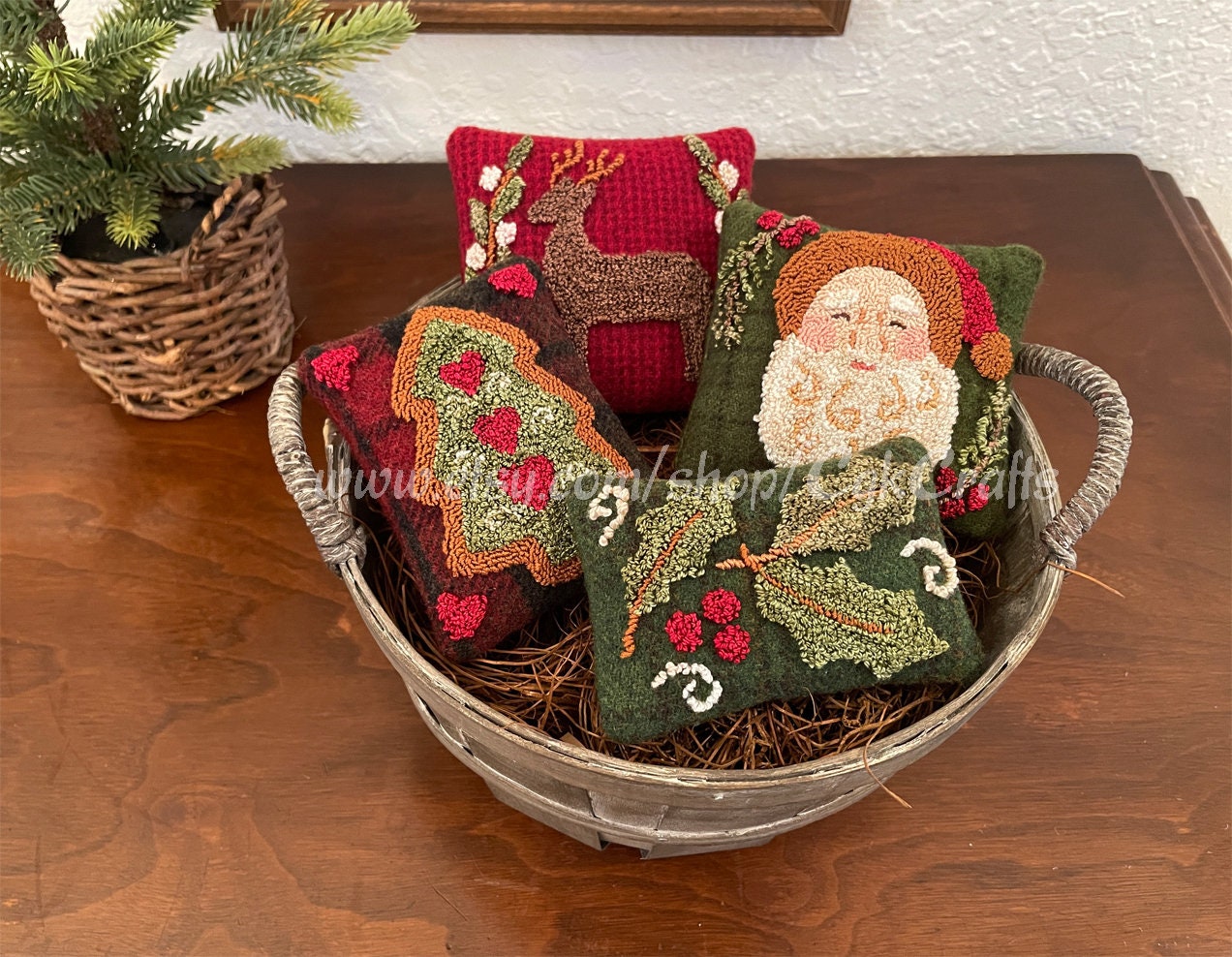 Christmas Punch Needle on Wool Bowl Fillers Digital PDF Pattern - Etsy