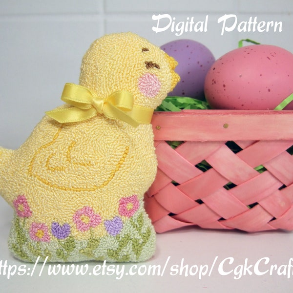 Easter Chick Punch Needle Digital Pattern Instant Download - Epattern