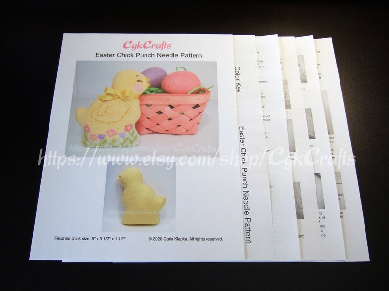 Easter Chick Punch Needle Paper Pattern image 4