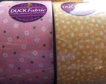 DUCK FABRIC,Fabric DUCT Tape,Crafting tape,Yellow Fabric Tape,Pink Fabric Tape,Scrapbook Tape,Border Tape,Cardmaking Supply,Craft Supply