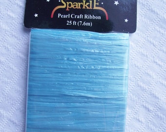 SPARKLE Baby Blue Craft Ribbon,25 Foot Craft Ribbon,Blue Ribbon,Package Ribbon