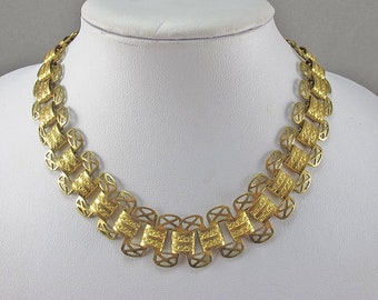 Vintage Necklace Choker Necklace Art Deco Necklace Statement Necklace With Gilt On Metal 1940s Necklace