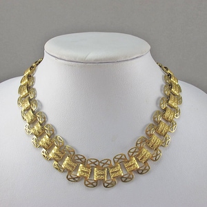 Vintage Necklace Choker Necklace Art Deco Necklace Statement Necklace With Gilt On Metal 1940s Necklace