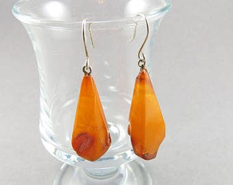 Vintage Amber Earrings Natural Amber Beads Old Amber Jewelry Real Amber Baltic Amber