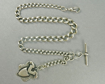 Chaîne De Montre De Poche Ancienne En Argent - Modèle N111, Occasion
