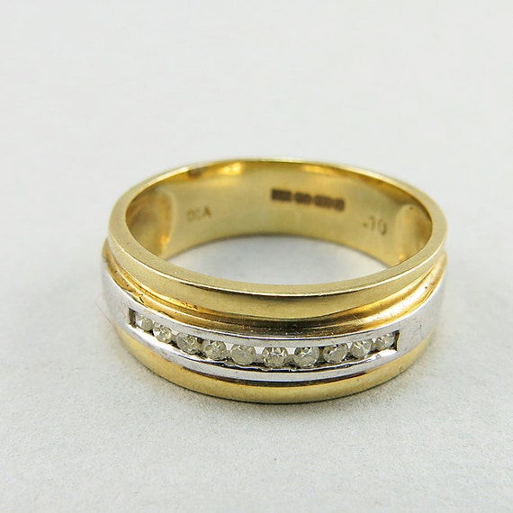 Vintage 9ct Gold And Diamond Ring Solid Gold Ring… - image 1