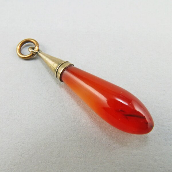 Antique Carnelian Pendant Agate And Silver Pendant Sliver Gilt Antique Jewelry