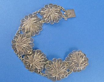 Vintage Silver Bracelet Filigree Bracelet Ethnic Jewelry Statement Bracelet