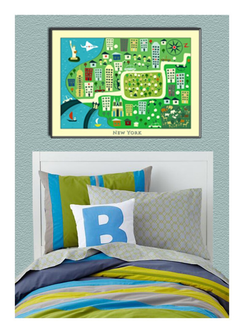 KIDS Maps Kids NEW YORK Map Childrens Maps Kids Map of New - Etsy