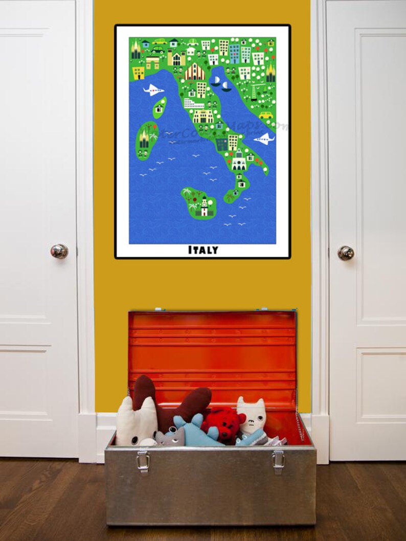 KIDS Maps ITALY Map for Kids Childrens Maps Childrens Map - Etsy