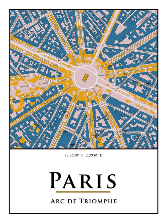 Paris Street Map Arc De Triomphe Watercolor City Map Wall Etsy Paris Street Map Arc De Triomphe Watercolor City Map Wall Etsy