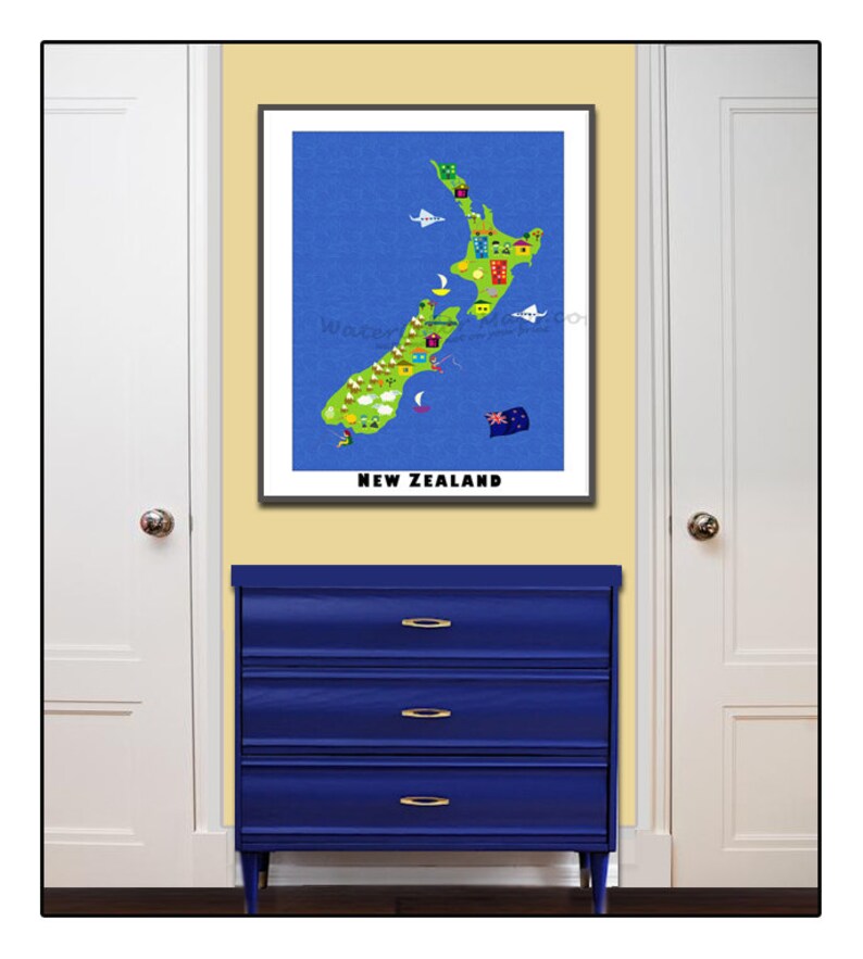 KIDS Maps NEW ZEALAND Map for Kids Childrens Maps Map of - Etsy