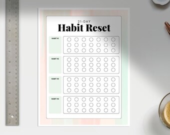 21 Tage Gewohnheit-Reset-Tracker Sofortiger Download