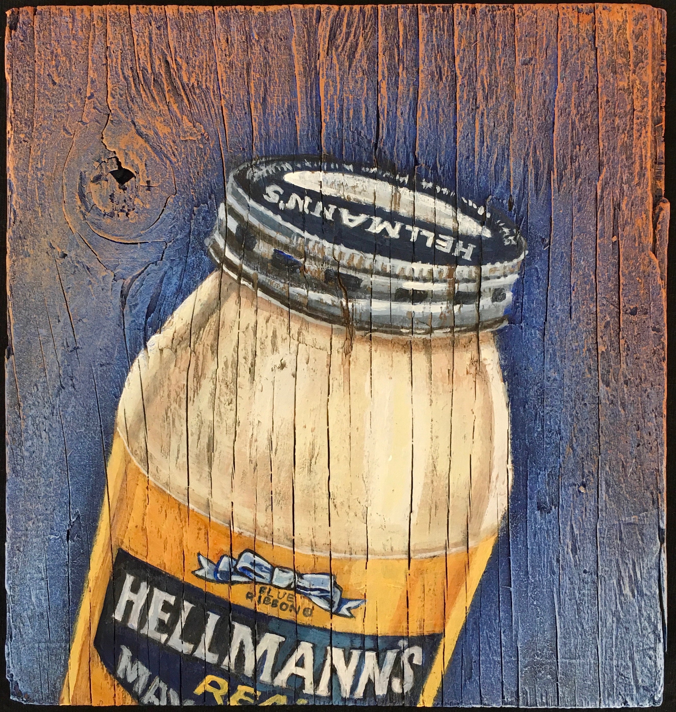 Hellmann's Real Mayonnaise Painting on Repurposed Plywood Etsy