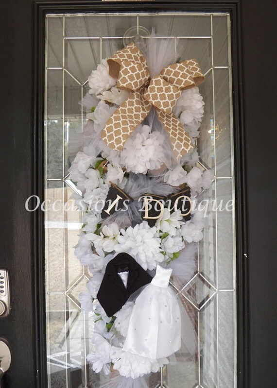 Burlap Wedding Wreath Bridal Shower Wreath Bridal Shower Etsy