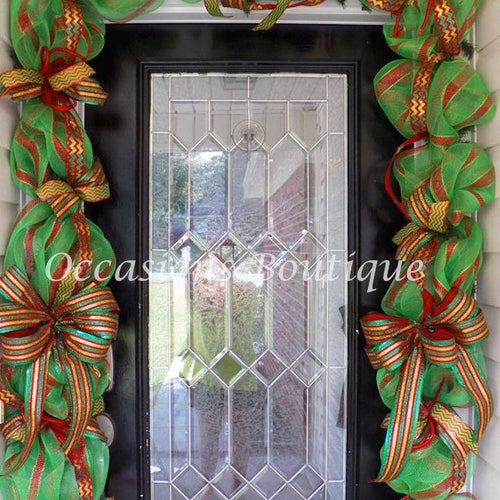 Custom Door Garland, Deco Mesh Garland, Matching Door Garland, Wreaths with Matching Garland, Garland for Door, Front door garland