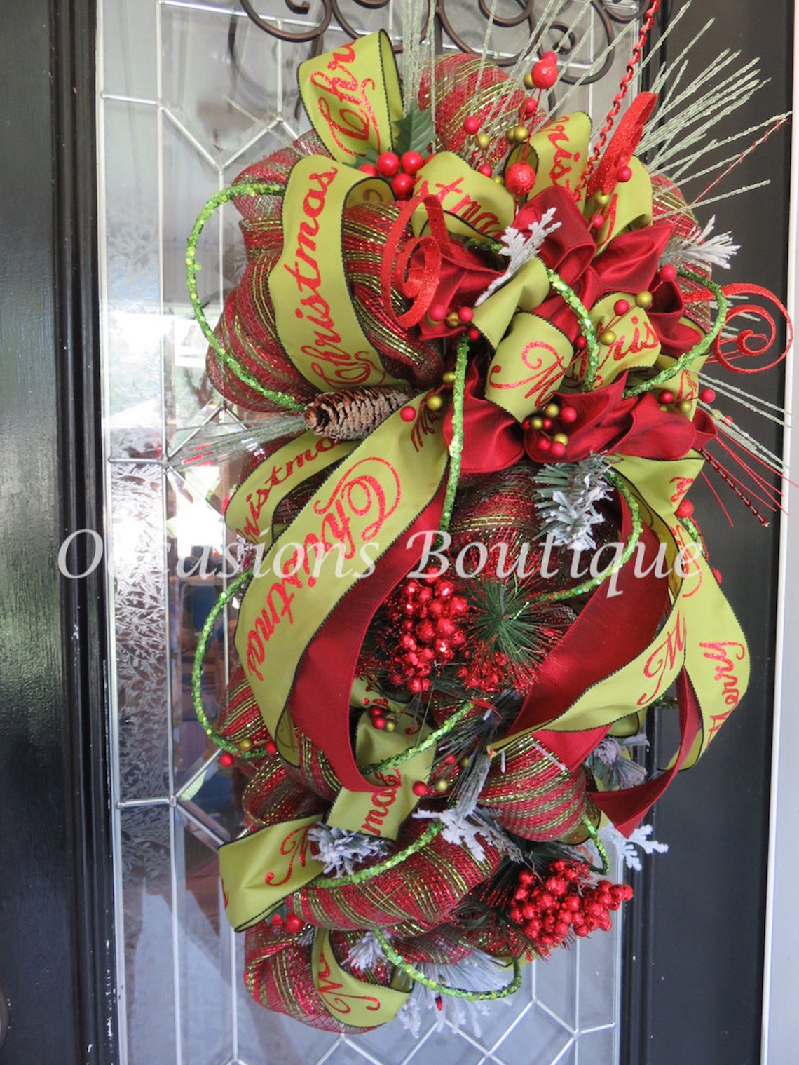 Christmas Door Swag Christmas Wreath Holiday Wreath Etsy